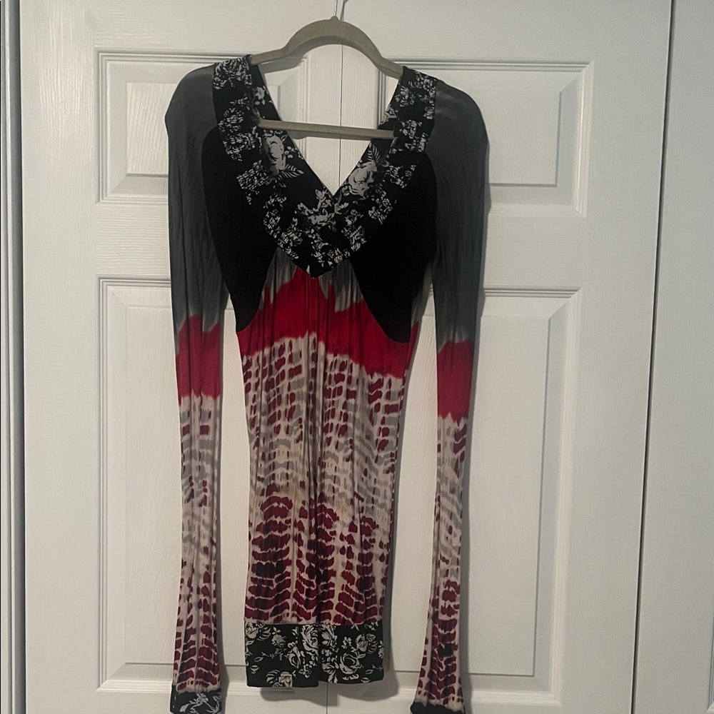 Daytrip Black and Red Long Sleeve Dress